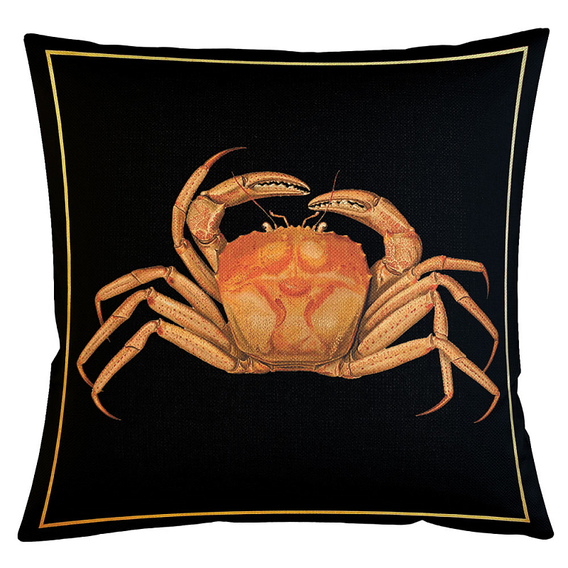 Декоративная подушка Crab Бежевый Черный в Липецке | Loft Concept 