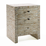 Тумбочка прикроватная Bogense Bone Inlay Bedside Beige варинант исполнения - 1 | Loft Concept в Липецке