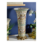 Ваза высокая из фарфора на бронзовом основании Turquoise Blooming Garden варинант исполнения - 6 | Loft Concept в Липецке