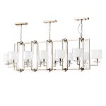 Люстра прямоугольной формы с 12-ю цилиндрическими плафонами из стекла Laurent варинант исполнения - 1 | Loft Concept в Липецке