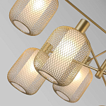 Люстра потолочная с абажурами из металлической сетки Loft Grid Pendant Gold варинант исполнения - 3 | Loft Concept в Липецке