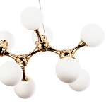 Линейная люстра с плафонами из стеклянных шаров Pearls Suspension Linear Gold Chandelier варинант исполнения - 4 | Loft Concept в Липецке