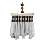 Люстра квадратная плетеная с бахромой Wicker Square Chandelier with Tassels варинант исполнения - 2 | Loft Concept в Липецке