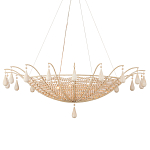 Люстра из деревянных бусин с подвесками в виде капель Wooden Beads варинант исполнения - 1 | Loft Concept в Липецке