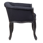 Кресло низкое в стиле прованс Черный Лен Louis French Armchair  варинант исполнения - 2 | Loft Concept в Липецке