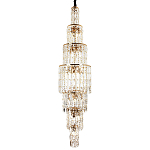 Большая многоярусная люстра с хрустальными подвесками Crystal Art Multi-tiered Gold Chandelier варинант исполнения - 1 | Loft Concept в Липецке