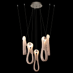 Подвесной светильник белого цвета с 6-ю изогнутыми плафонами Flow Loop варинант исполнения - 3 | Loft Concept в Липецке