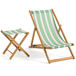 Шезлонг из акации и ткани Argentina варинант исполнения - 7 | Loft Concept в Липецке