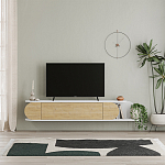 ТВ-тумба подвесная белая с полкой и откидной дверцей цвета древесины TONE TV STAND WHITE варинант исполнения - 1 | Loft Concept в Липецке