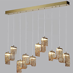 Подвесной светильник линейный с плафонами волнистой формы из фактурного стекла Big Wave варинант исполнения - 9 | Loft Concept в Липецке