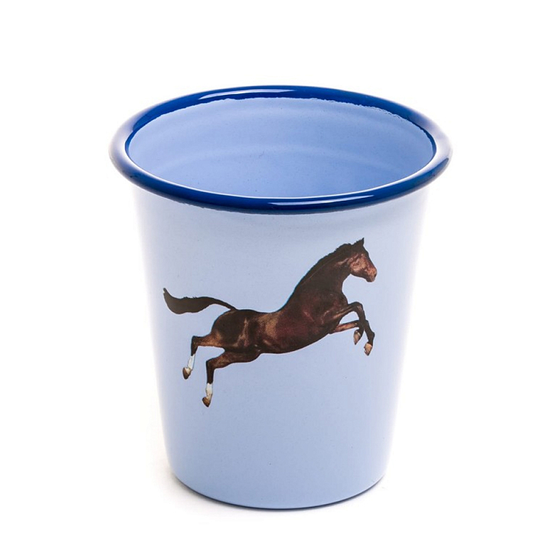 Стакан Seletti Enamel Horse Голубой Коричневый Стакан Seletti Enamel Horse Голубой Коричневый в Липецке | Loft Concept