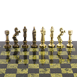 Шахматы Ренессанс из бронзы с доской из натурального камня Змеевик Decorative Thematic Chess варинант исполнения - 4 | Loft Concept в Липецке