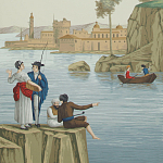 Обои ручная роспись Views of Italy Aurore варинант исполнения - 2 | Loft Concept в Липецке