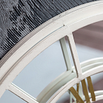 Зеркало настенное в белой металлической раме в виде часов Mirror Tower Clock варинант исполнения - 2 | Loft Concept в Липецке