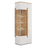 Шкаф-витрина двухдверная с белым глянцевым фасадом Grace of Furniture варинант исполнения - 1 | Loft Concept в Липецке