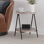 Стол приставной с 2-мя круглыми бежево-серыми столешницами ESSEL LIGHT MOCHA варинант исполнения - 4 | Loft Concept в Липецке