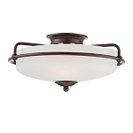 Потолочный светильник со стеклянным плафоном на изогнутых кронштейнах Quoizel  варинант исполнения - 1 | Loft Concept в Липецке