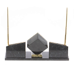 Настольный канцелярский набор из змеевика и офиокальцита с визитницами и часами Successful Leader варинант исполнения - 3 | Loft Concept в Липецке