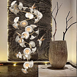 Люстра каскадная из белых цветов каллы и птичек Refined Taste of Light варинант исполнения - 5 | Loft Concept в Липецке