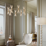 Люстра круглая с фактурными абажурами из тонких металлических палочек Wild Thorns варинант исполнения - 4 | Loft Concept в Липецке