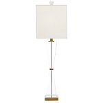 Настольная лампа с прозрачным корпусом и прямоугольным тканевым абажуром Charm and Luxury варинант исполнения - 3 | Loft Concept в Липецке