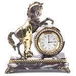 Часы настольные бронзовые с декором в виде коня Horse Stone Clock варинант исполнения - 7 | Loft Concept в Липецке