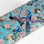 Банкетка из массива бука с цветочным принтом Turquoise Beige Chinoiserie Garden Banquette варинант исполнения - 2 | Loft Concept в Липецке