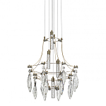 Люстра подвесная из металла с хрустальными подвесками прозрачного цвета Quasar 41 варинант исполнения - 1 | Loft Concept в Липецке
