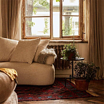 Трехместный диван с обивкой букле молочного цвета Leonois Boucle Sofa варинант исполнения - 4 | Loft Concept в Липецке