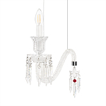 Подвесной светильник стеклянный в виде канделябра Curved Glass Chandelier варинант исполнения - 5 | Loft Concept в Липецке