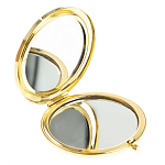 Зеркало карманное двухстороннее круглое из натурального камня Серафинит в подарочной упаковке Gold Stone Mirrors варинант исполнения - 2 | Loft Concept в Липецке