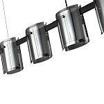 Подвесной светильник светодиодный с 5-ю цилиндрическими плафонами светло-серого цвета из стекла и стали Andrea Сhandelier Grey варинант исполнения - 1 | Loft Concept в Липецке