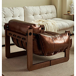 Кресло-диван кожаное на деревянном каркасе Medieval Furniture варинант исполнения - 2 | Loft Concept в Липецке