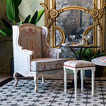 Кресло из массива бука серое с растительным орнаментом Raffael Floral Grey Armchair варинант исполнения - 8 | Loft Concept в Липецке