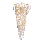 Люстра подвесная в форме перевернутой пирамиды с металлическими ветвями и прозрачными стеклянными подвесками Droplet Chandelier варинант исполнения - 1 | Loft Concept в Липецке