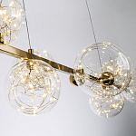 Дизайнерская линейная люстра с гирляндой внутри стеклянных плафонов Iona Garland Chandelier варинант исполнения - 3 | Loft Concept в Липецке