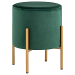 Зеленый пуф на золотистых ножках SANJAY варинант исполнения - 1 | Loft Concept в Липецке