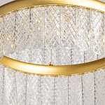 Люстра двухъярусная с золотого цвета и прозрачными подвесками Pettico варинант исполнения - 10 | Loft Concept в Липецке