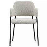 Стул мягкий с подлокотниками Chair Gray Upholstery Boucle варинант исполнения - 1 | Loft Concept в Липецке
