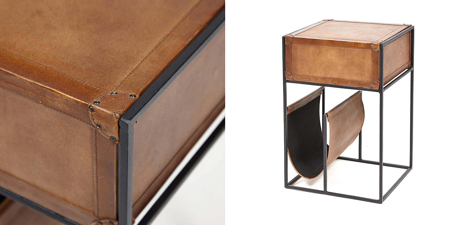 Тумба Industrial leather magazine rack Тумба Industrial leather magazine rack - Loft-Concept в Липецке