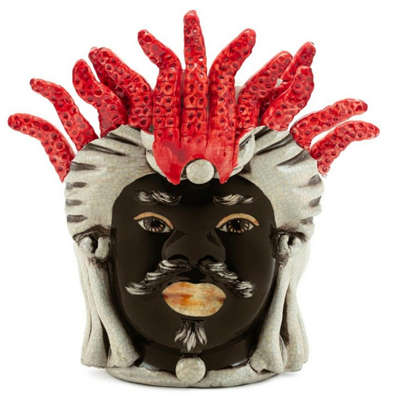 Ваза Vase Moro Man Small Medusa Red Коричневый Бежевый Красный в Липецке | Loft Concept 