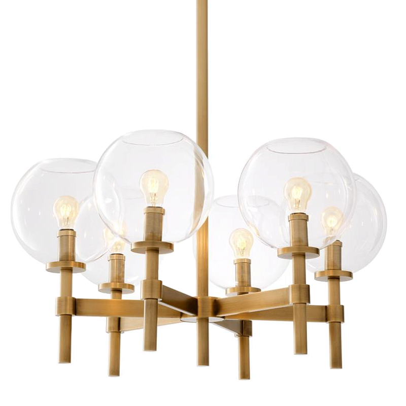 Люстра Chandelier Jade S Латунь Античная полированная Прозрачное Стекло Люстра Chandelier Jade S Латунь Античная полированная Прозрачное Стекло в Липецке | Loft Concept