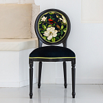 Стул чёрный из натурального бука с изображением птица в саду Blooming Red Birds варинант исполнения - 3 | Loft Concept в Липецке