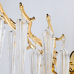 Бра золотого цвета с разветвленными ветвями и длинными прозрачными подвесками в форме стеклянных сосулек Droplet Chandelier варинант исполнения - 4 | Loft Concept в Липецке