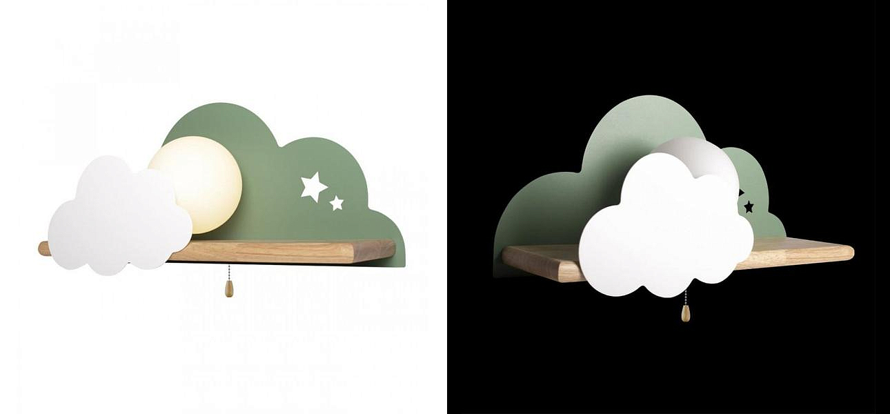 Бра с полкой зелёное Облако Wall Lamp Green Cloud Бра с полкой зелёное Облако Wall Lamp Green Cloud - Loft-Concept в Липецке