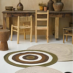 Ковер круглый из хлопка с контрастным узором Bullseye 150 варинант исполнения - 5 | Loft Concept в Липецке