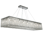 Прямоугольная люстра с хрустальными подвесками Crystal Art Chrome Rectangular Chandelier варинант исполнения - 1 | Loft Concept в Липецке