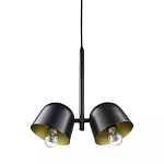 Подвесной светильник черный с 2-мя плафонами Pendant lamp Black варинант исполнения - 2 | Loft Concept в Липецке