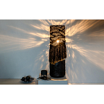 Напольная лампа черная с текстильными элементами "ЯРВИ" варинант исполнения - 1 | Loft Concept в Липецке