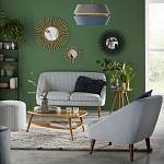 Кресло светло-бирюзовое с принтом Pauley Light Turquoise Armchair варинант исполнения - 6 | Loft Concept в Липецке